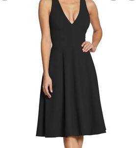DRESS THE POPULATION  BLACK CATALINA FIT & FLARE COCKTAIL DRESS